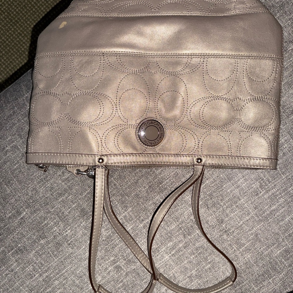 Coach Metallic Tan Shoulder Bag